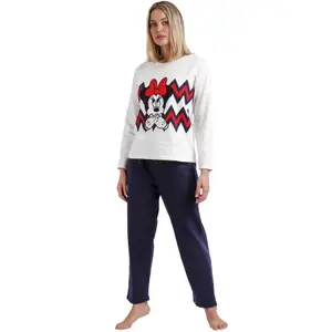 Schlafanzug Sweatshirt und Hose Damen Admas Minnie Zigzag Disney image-0
