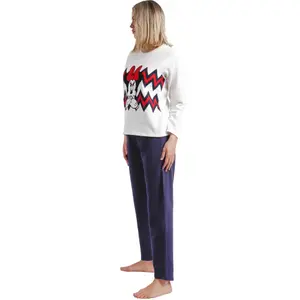 Schlafanzug Sweatshirt und Hose Damen Admas Minnie Zigzag Disney image-2