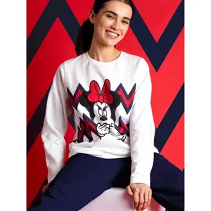 Schlafanzug Sweatshirt und Hose Damen Admas Minnie Zigzag Disney image-3