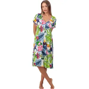 Chemise de nuit manches courtes femme Admas Exotic Parrot image-0