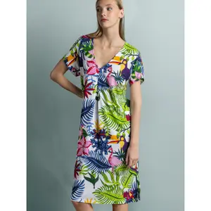 Chemise de nuit manches courtes femme Admas Exotic Parrot image-1