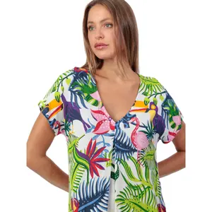Chemise de nuit manches courtes femme Admas Exotic Parrot image-3
