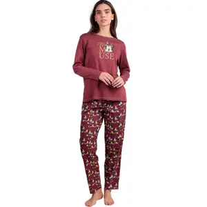 Long Sleeve Top and Trouser Pyjama for Women Admas Minnie Mouse Disney image-0