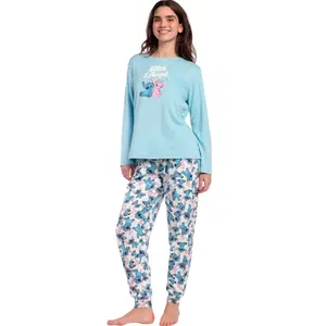 Pigiama a maniche lunghe e pantaloni donna Admas Stitch And Angel Disney image-0
