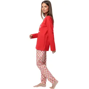 Pyjamas långärmad topp och byxor dam Admas Reindeer image-2