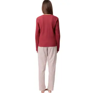 Pigiama top maniche lunghe e pantaloni alto maniche lunghe e pantaloni donna Admas Geometric Flower image-1