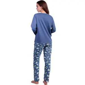 Pigiama top a maniche lunghe e pantaloni in cotone donna Admas Snow Drift Peanuts image-1