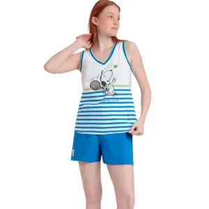 Πυτζάμα γυναικεία Admas Peanuts Tennis Club image-0