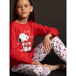 Langarmshirt und Hose Mädchen Admas Peanuts In My Heart image-1