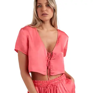 Pijama top y short de satén mujer Admas Sweet Luxe image-3