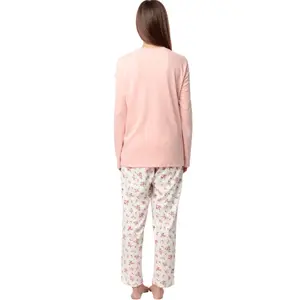 Pigiama top maniche lunghe e pantaloni alto maniche lunghe e pantaloni donna Admas Dots And Flowers image-1
