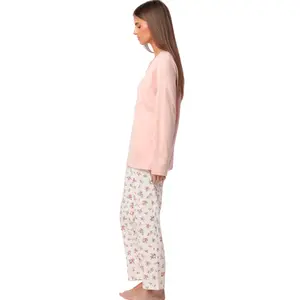 Pigiama top maniche lunghe e pantaloni alto maniche lunghe e pantaloni donna Admas Dots And Flowers image-2