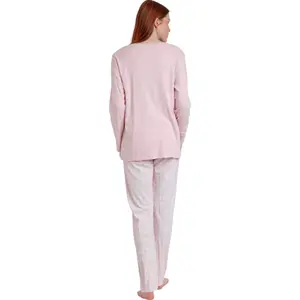 Pigiama top maniche lunghe e pantaloni alto maniche lunghe e pantaloni donna Admas La Vie Est Belle image-1
