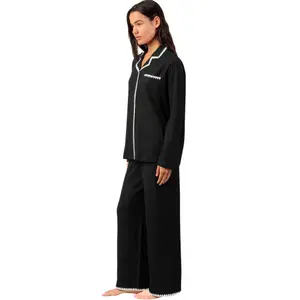 Pigiama camicia maniche lunghe e pantaloni larghi donna Admas image-2