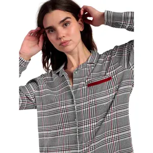 Pigiama top maniche lunghe e pantaloni alto maniche lunghe e pantaloni donna Admas Houdstooth image-3