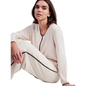 Women's Long Sleeve Top and Long Trousers Pyjama Admas Elegant At Home image-3