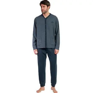 Long Sleeve Pyjama Top and Trousers Admas Grigio image-0