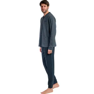Long Sleeve Pyjama Top and Trousers Admas Grigio image-2