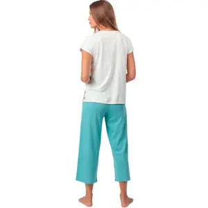 Pigiama t-shirt e pantaloni palazzo donna Admas Garden image-1