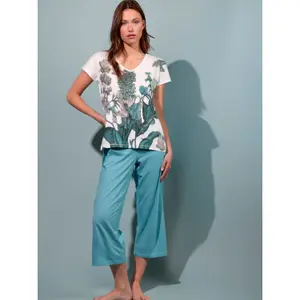 Pigiama t-shirt e pantaloni palazzo donna Admas Garden image-2