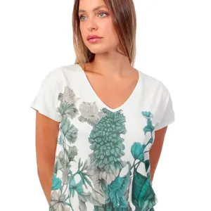 Pigiama t-shirt e pantaloni palazzo donna Admas Garden image-3