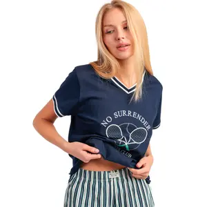Πυτζάμα μπλουζάκι και σορτσάκι γυναικεία Admas Tennis Club image-3