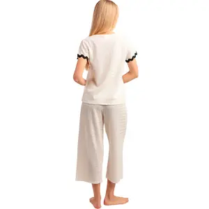 Women's Pyjama T-Shirt and Palazzo Trousers Admas Luxe image-1