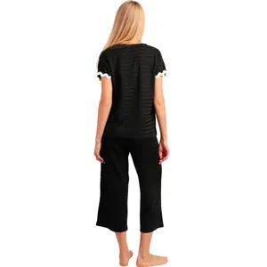 Women's Pyjama T-Shirt and Palazzo Trousers Admas Luxe image-1