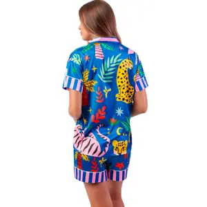 Pyjamaset med topp och shorts dam Admas Luxe Sauvage image-1