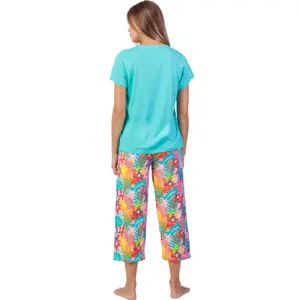 Women's Pyjama T-Shirt and Palazzo Trousers Admas Tropical Summer image-1