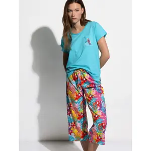 Women's Pyjama T-Shirt and Palazzo Trousers Admas Tropical Summer image-2