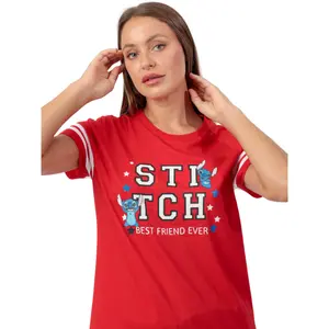 Women’s T-shirt and Shorts Pyjama Admas Stitch University Disney image-3