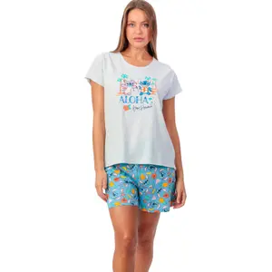 Pigiama fantasia t-shirt e shorts donna Admas Stitch Beach Disney image-0