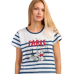 Pigiama t-shirt e pantaloni corti donna Admas Marie Paris Disney image-2