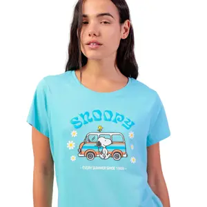 Pigiama t-shirt e short cotone donna Admas Snoopy Van Peanuts image-2