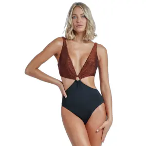 Asymmetrisch 1-delig zwempak voor dames Admas Night Summer image-0