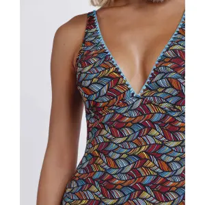 Dames zwempak uit 1 stuk Admas Ethnic Feathers image-3