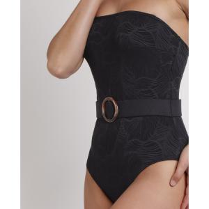 Bandeau swimsuit for women Admas Fresh Leaves image-3