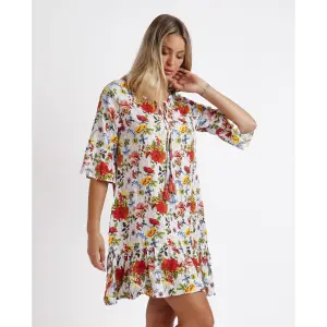 Women's French Sleeve Dress Admas Mexican Otomi image-1