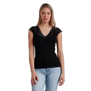 T-shirt in pizzo satinato donna Admas image-0