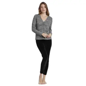 Dames lange mouwen T-shirt met knoop warm Admas image-0