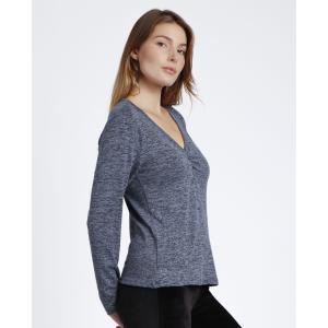 Dames lange mouwen T-shirt met knoop warm Admas image-1