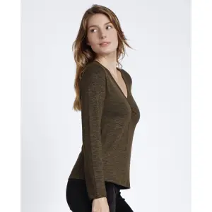 Dames lange mouwen T-shirt met knoop warm Admas image-1