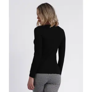 T-shirt en satin manches longues et col en V femme Admas image-2