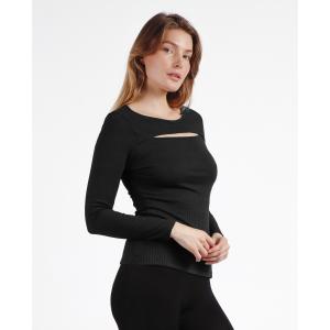 Camiseta de manga larga caliente con abertura acanalada para mujer Admas image-2