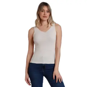 Romantisch geribbelde t-shirt voor dames Admas image-0