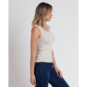 Romantisch geribbelde t-shirt voor dames Admas image-1