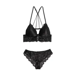 Ensemble haut triangle et culotte en dentelle femme Admas image-0