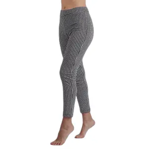 Pantaloni lunghi elasticizzati a pied-de-poule donna Admas image-0