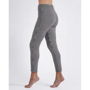 Pantaloni lunghi elasticizzati a pied-de-poule donna Admas image-1
